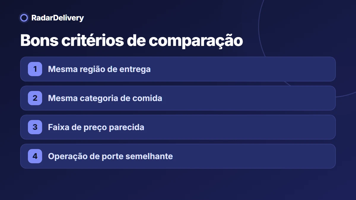 Bons critérios de comparação