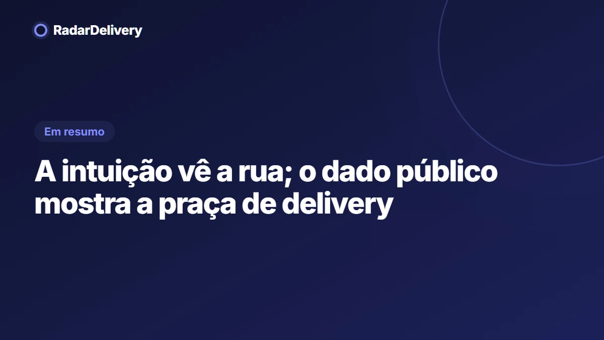A intuição vê a rua; o dado público mostra a praça de delivery